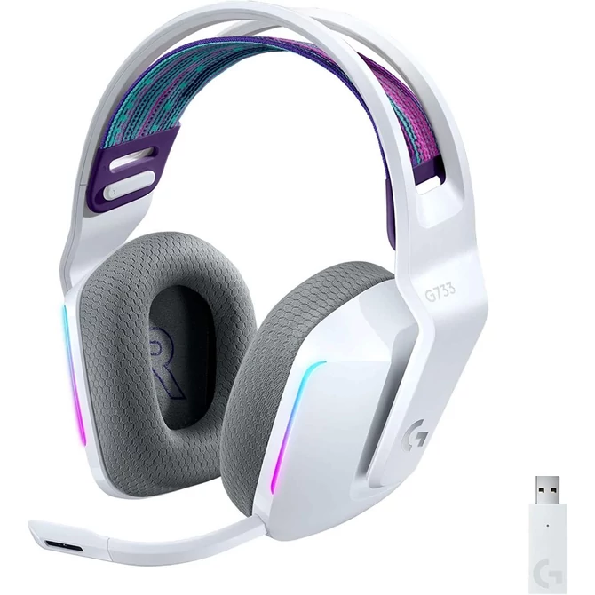Logitech G733 Lightspeed Wireless RGB fehér gamer headset