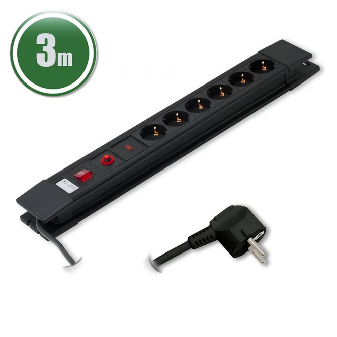 PRC 6-os túlfeszültség védett (3 m) elosztó