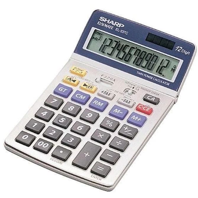 Számológép, asztali, 12 számjegy, SHARP 
