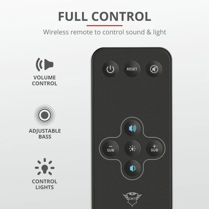 Trust GXT 629 Tytan 2.1 Speaker RGB jack 120W fa gamer hangszóró