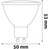 LED izzó, GU10 spot, 4W, 345lm, 3000K, AVIDE