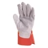 Védőkesztyű, marha hasítékbőr, 10-es méret, szürke/piros, 12pár/cs