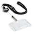 Azonosítókártya-tartó, kihúzható, patentos, fekete nyakba akasztóval, DURABLE, 10db/cs