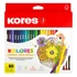 Színes ceruza készlet, háromszögletű, KORES 
