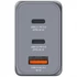 Hálózati töltő, 2xUSB-C PD (65W), USB-A QC 3.0, EU/UK/US, GaN, VERBATIM